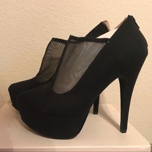 NEW black booties w/ mesh- SIZE 11